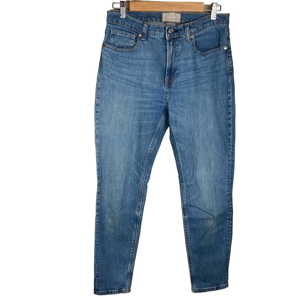 Everlane Straight Leg Skinny High Rise Tapered Denim Jeans Sz 30